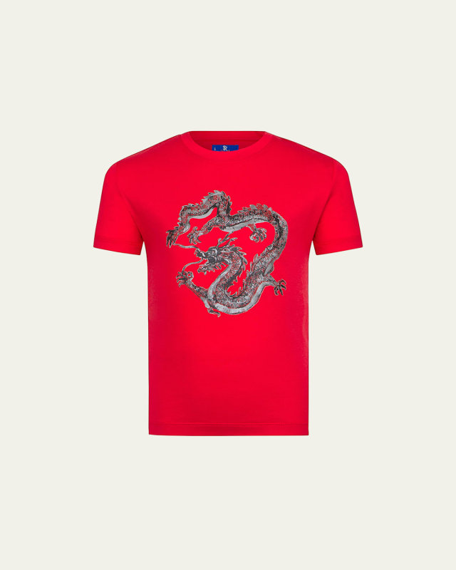 Boy's Dragon Printed Short-Sleeve T-Shirt, Size 4-14